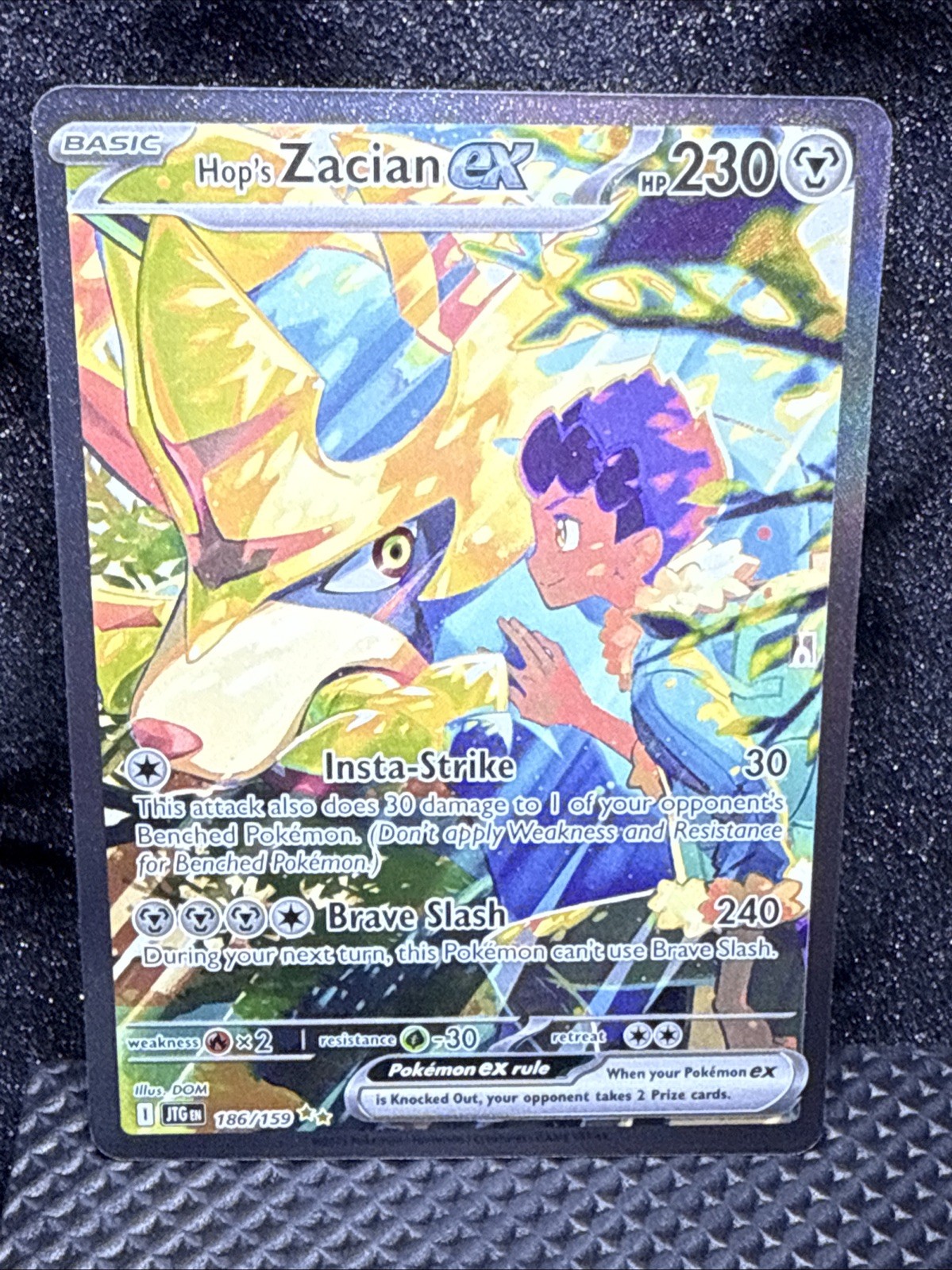 Hop's Zacian Ex Journey Together SIR Rare SSP Full Art 186/159 Hops Zacian SV-09