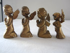 VTG Lot of 4 Praying CHERUB ANGEL GOLD Christmas 2.25" Plastic Ornaments Hong K — photo 3
