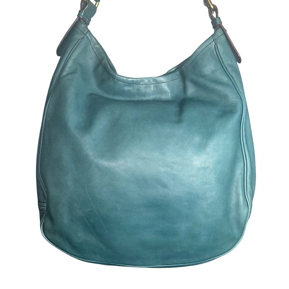 Bolso de hombro hobo de cuero verde azulado Marc by Marc Jacobs holgado con cremallera cartera de bolsillo Foto 3 de 4