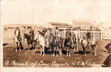 Belfield ND North Dakota Cowboys by O. E. McAdams RPPC Photo Postcard COPY
