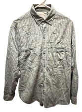 Vintage 70  s Streetwear Mens L Button Up Woven Shirt Faded Colors