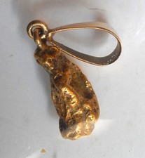 Gold Nugget Pendant. Natural California . 3.40 Grams . Good Character. Gold Rush