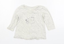 Girls UK Size 6-9 Months George Grey Basic T-Shirt