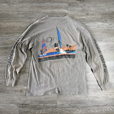 #ad Vintage 80s Ocean Pacific T Shirt Mens Medium Surf Beach Sailing Long Sleeve $49.95