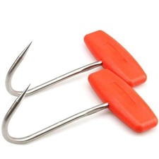 2PCS Meat Hooks T Shaped Boning Hooks with Handle Stainless Steel Tool Kits