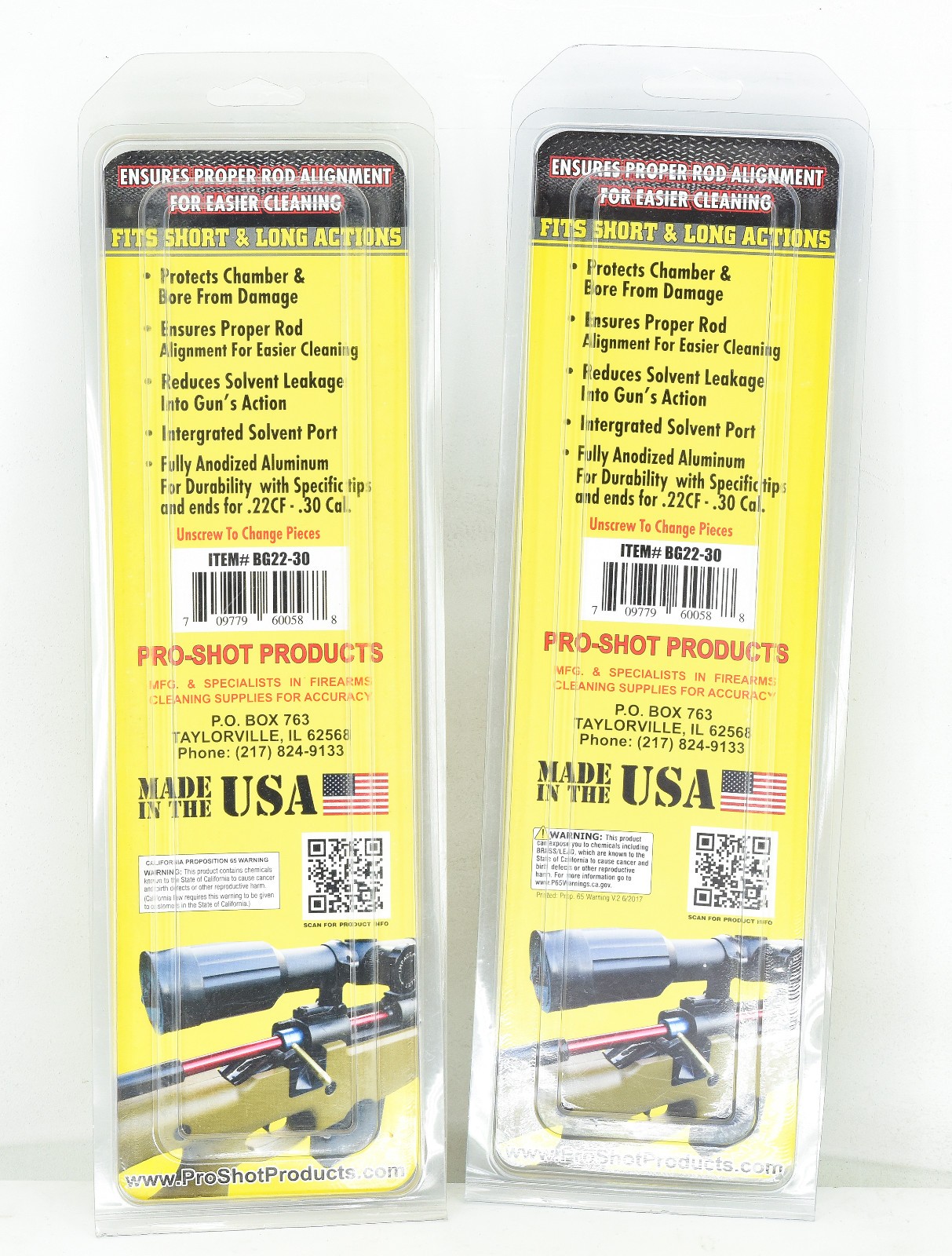 2 Piece Pro-Shot The Stopper Adjustable Bore Guide Fits SA-LA .22CF-.30 Cal NOS