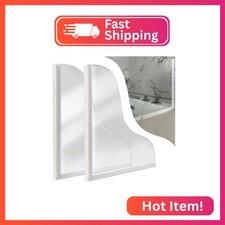 Shineligee 2 Pack Updated Shower Splash Guard, Large Splash Guards for Bathtub,