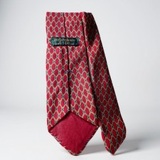 VTG Yves Saint Laurent Neck Tie Mens Red Geometric Classic Paris France YSL