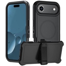 iPhone Air MagSafe Defender Case with Belt Clip - Black / Black