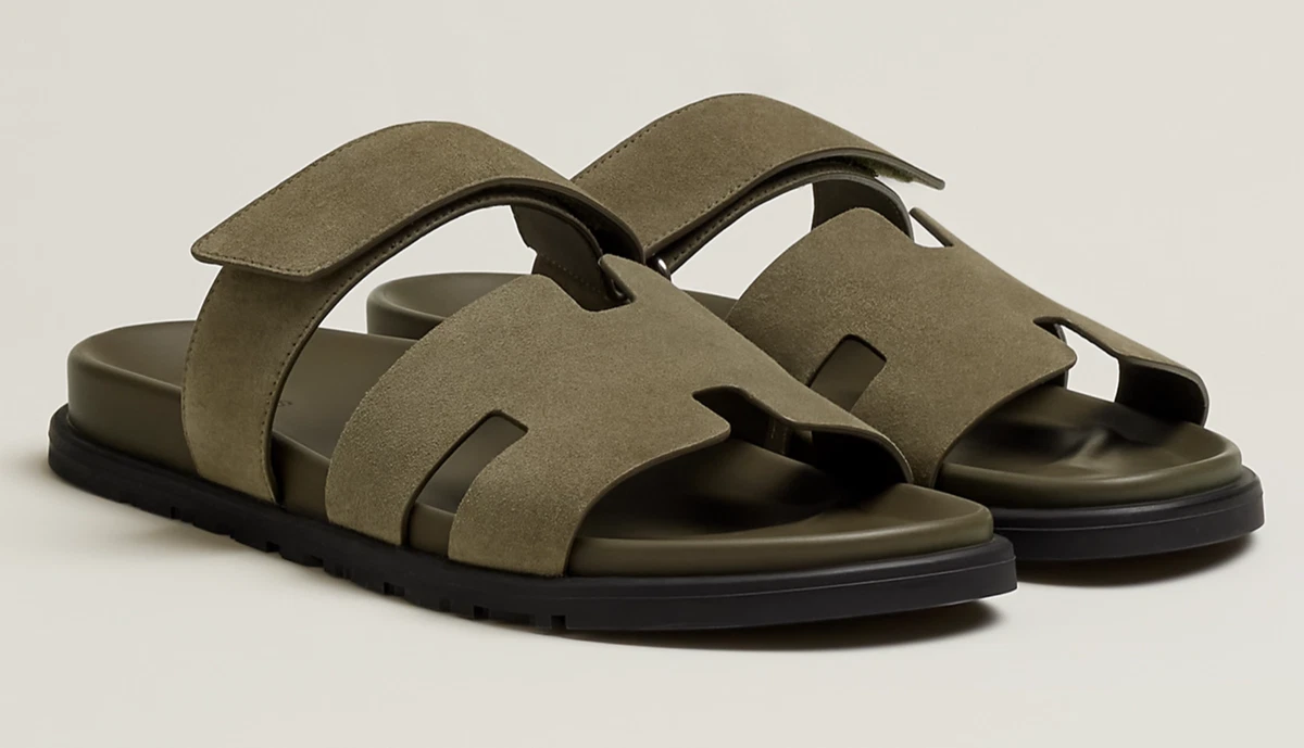 hermes green sandals