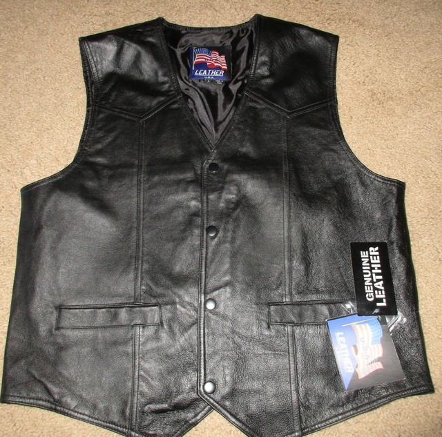 U.S. VIETNAM VETERAN BLACK LEATHER BIKERS VEST LARGE NEW WITH TAGS eBay