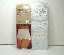 Womens Underscore Nylon Briefs Panties Size 10 Sealed Package 3 Pairs