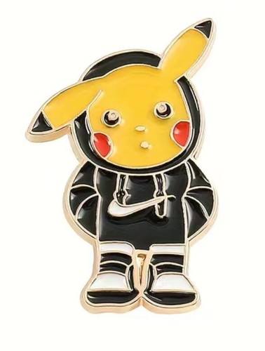 Pokemon Pikachu Nike Hoodie Custom Enamel Pin Brooch Nintendo Anime - Picture 1 of 3