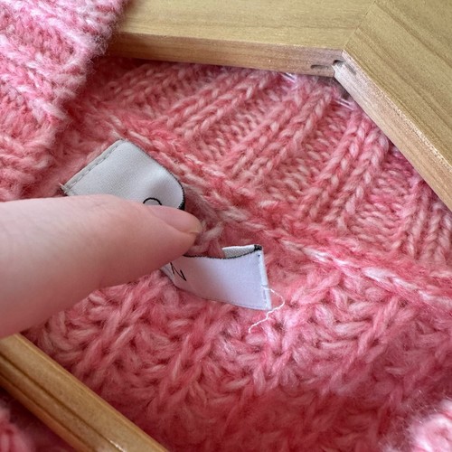 Greylin Womens Ruth Ruffle Shoulder Chunky Knit Sweater in Pink Sz S | Feminine - Picture 9 of 12