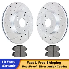 Front Drilled Brake Rotors  Ceramic Pads Kits Fit Honda Accord CIVIC CR-V Brakes