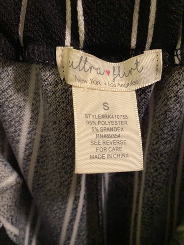 “Ultra Flirt” brand womens harem hippie yoga pants size small black with stripes - Picture 3 of 3