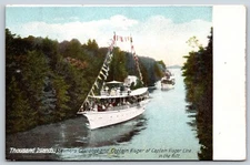 Postcard Steamers Castanet, Captain Visger In The Rift Thousand Islands Unposted