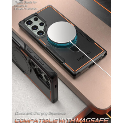 For Samsung Galaxy S23 Ultra Case With Magnetic Built-Inkickstand Cover Black