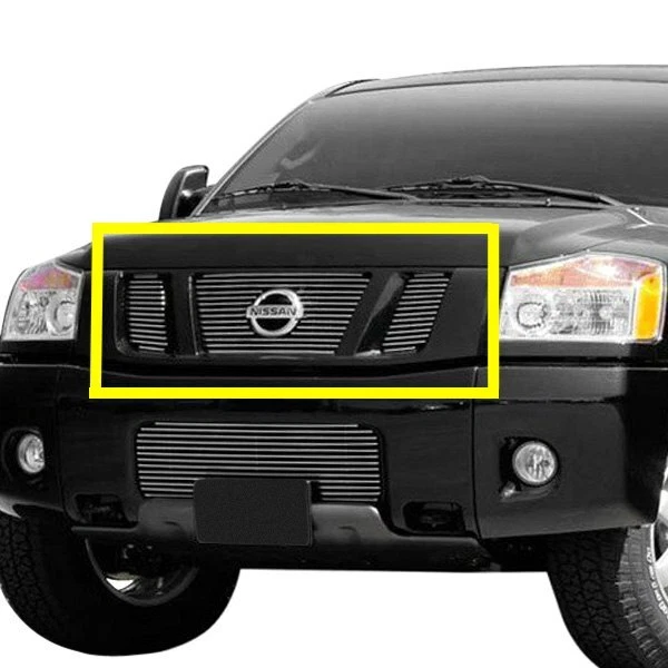 REJILLA PRINCIPAL CW Pulida Billet 3 piezas emblema OE muestra para Nissan Titan 2008-2014 Foto 2 de 3