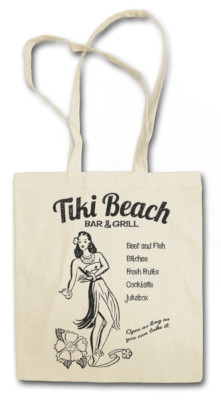 TIKI BEACH BAR & GRILL STOFFTASCHE Hula Aloha Island Tiki Caribbean Flowers