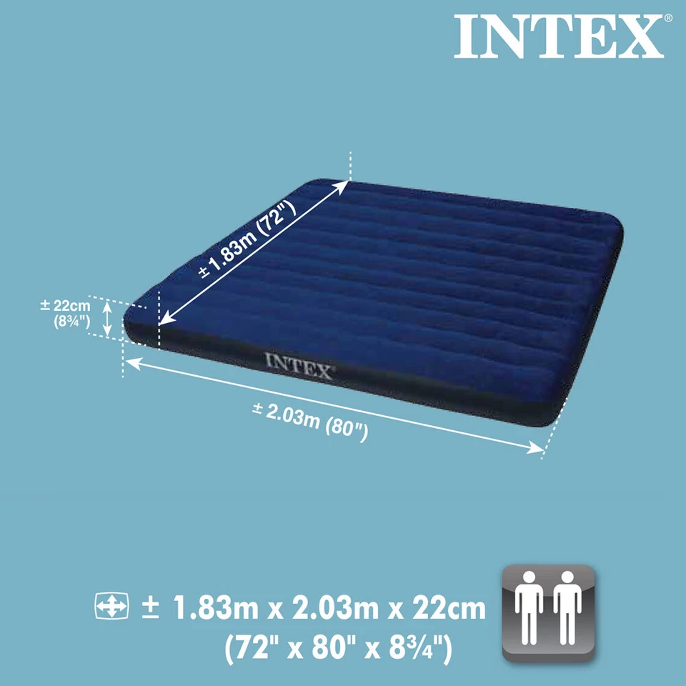 Intex Luftbett 203x183x25 cm Gästebett Luftmatratze Campingbett Reisebett 64755 - Bild 3 von 4