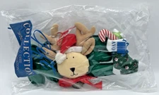 Noel Sign Wall Decor Deer w/Santa Hat & "Noel" Brass Bell AVON Sealed