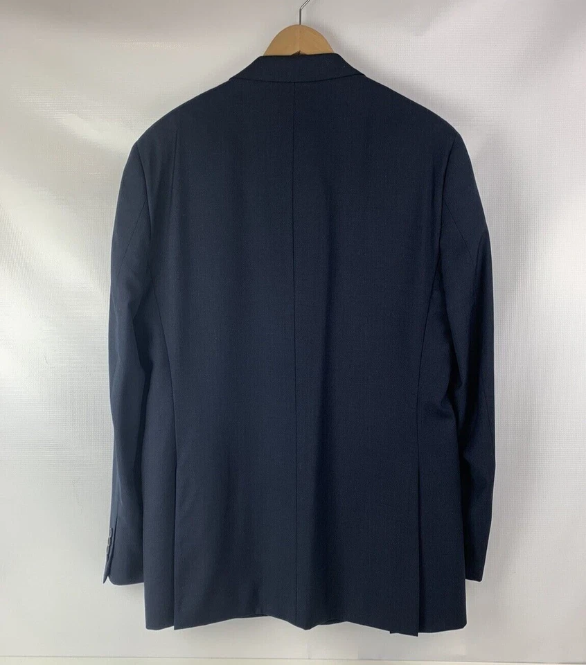 PRONTO UOMO Platinum Wool navy blue Black Sport Coat blazer, size 44 X-long Foto 3 de 4