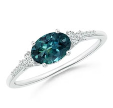 Teal Sapphire Ring-Silver Ring-Mother's Day gift- birthday gift For Her