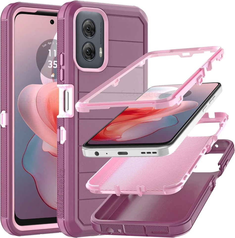 Motorola Moto G Power 5G 2024 2023 RUGGED Phone Clip Case Cover Screen Protector - Image 3 of 4