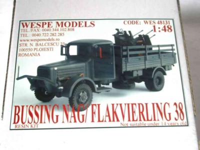 BUSSING NAG/ FLAKVIERLING 38 Wespe Models 1:48  resin kit 48131