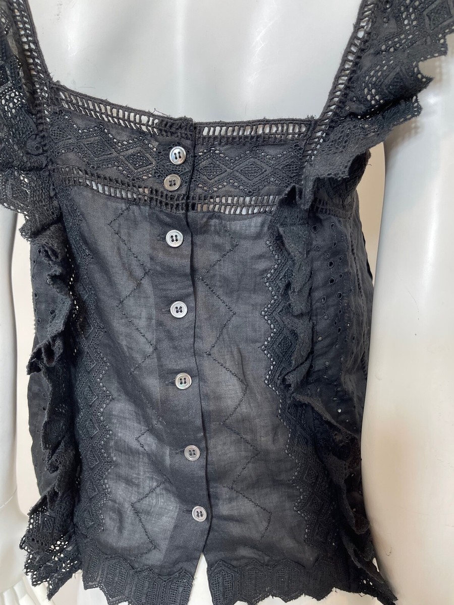 Frame Katie Lace Top in Black Size XXS | eBay