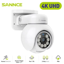 SANNCE 4K 8MP POE Pan/Tilt IP Security Camera Two Way Audio Outdoor Color Night