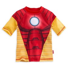 Marvel Iron Man Rash Guard Swim Shirt Boy Size 5/6