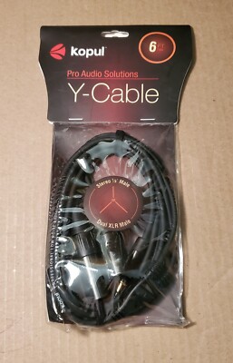 NEW Premium Kopul Dual XLR Y-Cable Male Black 6 foot 