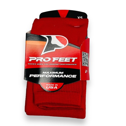 Pro Feet Multi Sport Socks Red Boys Girls 1 Pair NWT Size XS