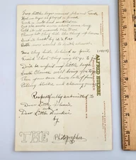 1900s Poem for Frankie and Johnny by Alfred Huebbe Jefferson Wis. Photographer