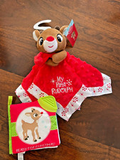Rudolph the Red Nosed Reindeer Baby Lovey My First Rudolph and Fabric Book