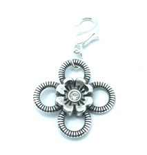 Brighton JOAN OF ARC Flower Crystal Center Petals Clip On Charm Custom