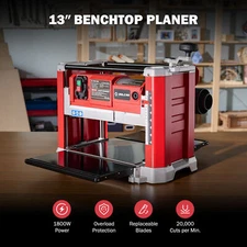 ZELCAN 1800W 15A Thickness Planer 13 in Portable Wood Planer with Dual Blades