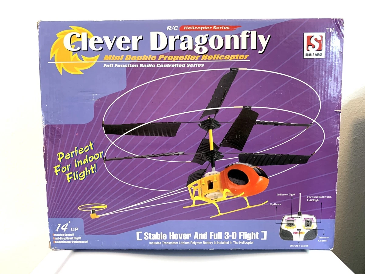 Vintage Double Horse Clever Dragonfly Mini Double Propeller Helicopter