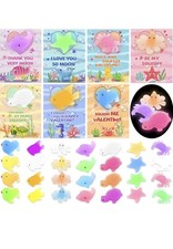 Hexagram Valentines Day Gifts for Kids, 28 Mochi Squishy Squeeze Sea Animals Toy