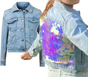 sequin denim shirt