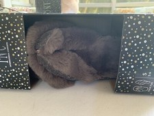 INC International Concepts Faux-Fur Slides Slippers Glitter Gray S5-6