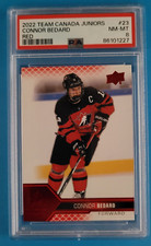 2022-23 UPPER DECK HOCKEY TEAM CANADA JUNIORS # 23 CONNOR BEDARD RED PSA 8 NM-MT