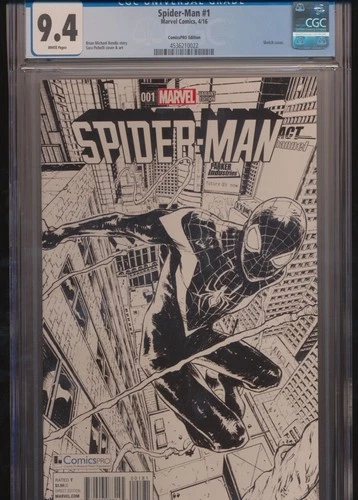 Spider-Man #1 ComicsPro Sketch Variant CGC 9.4 Sara Pichelli Only ~130 Graded