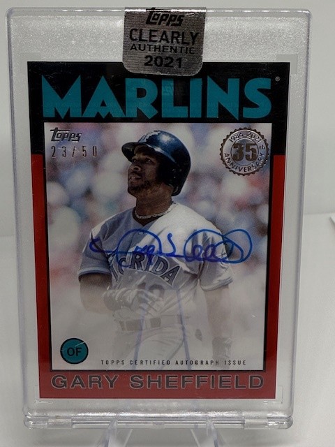 2021 Topps Clearly Authentic Gary Sheffield 1986 Autographs Red /50