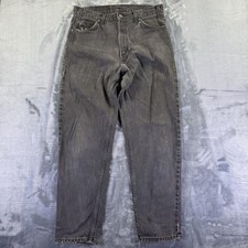 Vintage 90s Levis 550 34x30 (Fits 33x29) Black Dark Wash Denim Pants USA Made