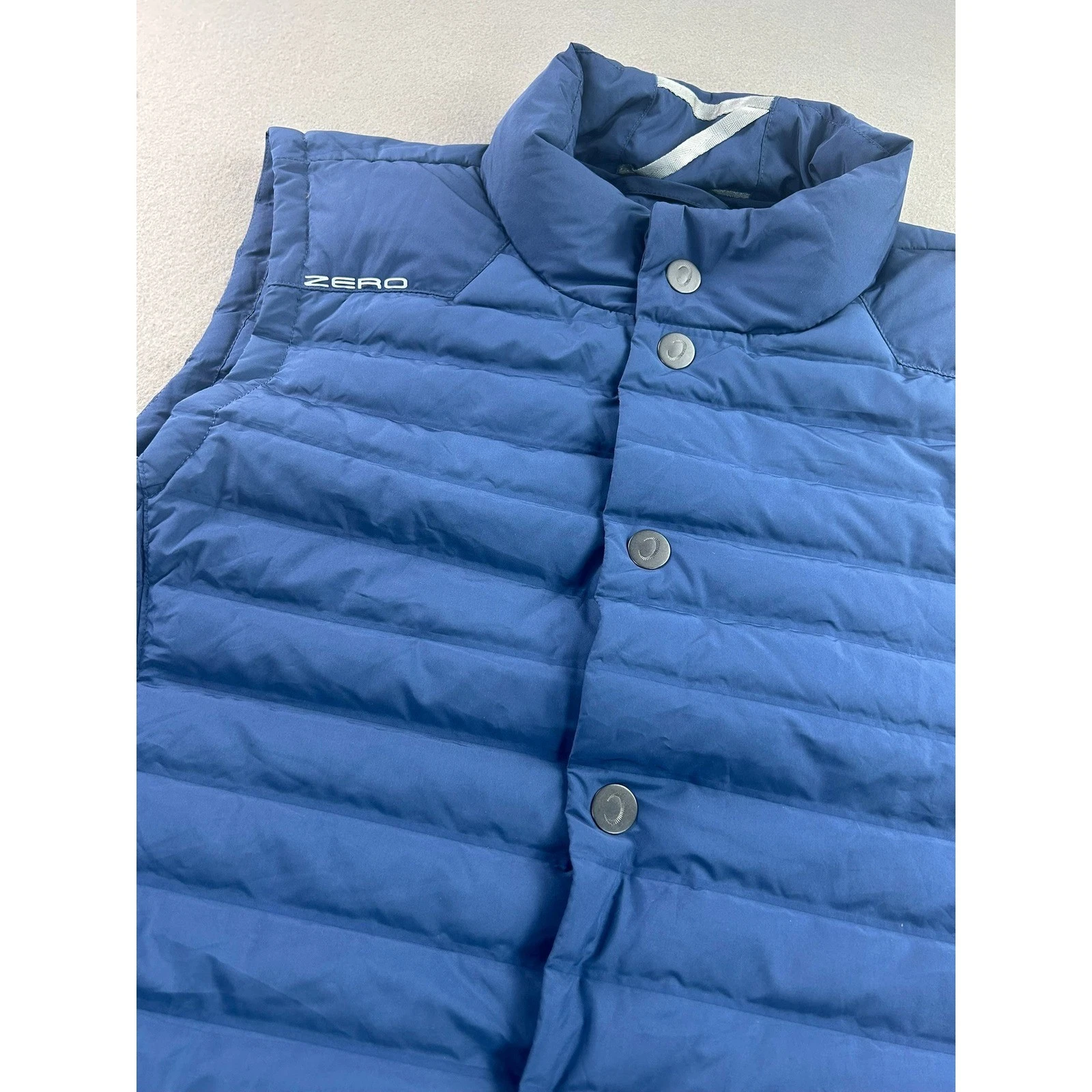 Zero Restriction Men Golf English Channel Vest Down Quilted Puffer Blue Snap L image 4