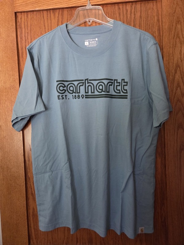 Carhartt Men's Short Sleeve Relaxed Fit T-Shirt Blue Graphic Size L