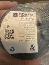 Brady M4C-100-422 Label Cartridge 1” X 25ft Black On White Polyester